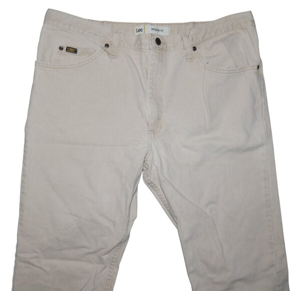LEE Men's Size 40x30 Denim Jeans Beige/Tan Vintage - Picture 3 of 9